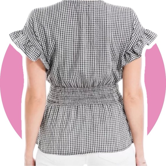 NWT // Max Studio // Yarndye Tie Front // Ruffle Sleeve Blouse - Picture 3 of 8